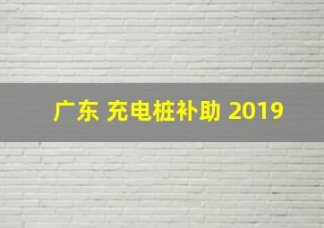 广东 充电桩补助 2019